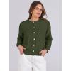 imageCaracilia Cardigan Sweaters for Women Cropped Open Front Tweed Knit Button Down Dressy Casual Jacket 2025 Spring OutwearArmy Green
