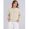 imageCaracilia Cardigan Sweaters for Women Cropped Open Front Tweed Knit Button Down Dressy Casual Jacket 2025 Spring OutwearBegie