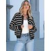 imageCaracilia Cardigan Sweaters for Women Cropped Open Front Tweed Knit Button Down Dressy Casual Jacket 2025 Spring OutwearBlack White