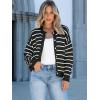 imageCaracilia Cardigan Sweaters for Women Cropped Open Front Tweed Knit Button Down Dressy Casual Jacket 2025 Spring OutwearBlack White