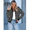 imageCaracilia Cardigan Sweaters for Women Cropped Open Front Tweed Knit Button Down Dressy Casual Jacket 2025 Spring OutwearBlack White