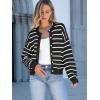 imageCaracilia Cardigan Sweaters for Women Cropped Open Front Tweed Knit Button Down Dressy Casual Jacket 2025 Spring OutwearBlack White
