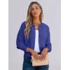 imageCaracilia Cardigan Sweaters for Women Cropped Open Front Tweed Knit Button Down Dressy Casual Jacket 2025 Spring OutwearBlue