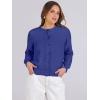 imageCaracilia Cardigan Sweaters for Women Cropped Open Front Tweed Knit Button Down Dressy Casual Jacket 2025 Spring OutwearBlue