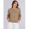 imageCaracilia Cardigan Sweaters for Women Cropped Open Front Tweed Knit Button Down Dressy Casual Jacket 2025 Spring OutwearKhaki