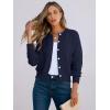 imageCaracilia Cardigan Sweaters for Women Cropped Open Front Tweed Knit Button Down Dressy Casual Jacket 2025 Spring OutwearNavy Blue