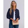 imageCaracilia Cardigan Sweaters for Women Cropped Open Front Tweed Knit Button Down Dressy Casual Jacket 2025 Spring OutwearNavy Blue