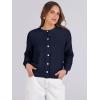 imageCaracilia Cardigan Sweaters for Women Cropped Open Front Tweed Knit Button Down Dressy Casual Jacket 2025 Spring OutwearNavy Blue