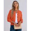 imageCaracilia Cardigan Sweaters for Women Cropped Open Front Tweed Knit Button Down Dressy Casual Jacket 2025 Spring OutwearOrange
