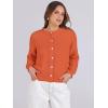imageCaracilia Cardigan Sweaters for Women Cropped Open Front Tweed Knit Button Down Dressy Casual Jacket 2025 Spring OutwearOrange