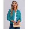 imageCaracilia Cardigan Sweaters for Women Cropped Open Front Tweed Knit Button Down Dressy Casual Jacket 2025 Spring OutwearPeacock Blue