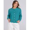 imageCaracilia Cardigan Sweaters for Women Cropped Open Front Tweed Knit Button Down Dressy Casual Jacket 2025 Spring OutwearPeacock Blue