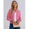 imageCaracilia Cardigan Sweaters for Women Cropped Open Front Tweed Knit Button Down Dressy Casual Jacket 2025 Spring OutwearPink