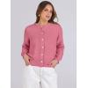 imageCaracilia Cardigan Sweaters for Women Cropped Open Front Tweed Knit Button Down Dressy Casual Jacket 2025 Spring OutwearPink