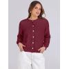 imageCaracilia Cardigan Sweaters for Women Cropped Open Front Tweed Knit Button Down Dressy Casual Jacket 2025 Spring OutwearRed