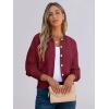 imageCaracilia Cardigan Sweaters for Women Cropped Open Front Tweed Knit Button Down Dressy Casual Jacket 2025 Spring OutwearRed