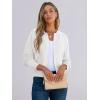 imageCaracilia Cardigan Sweaters for Women Cropped Open Front Tweed Knit Button Down Dressy Casual Jacket 2025 Spring OutwearWhite