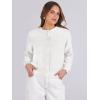 imageCaracilia Cardigan Sweaters for Women Cropped Open Front Tweed Knit Button Down Dressy Casual Jacket 2025 Spring OutwearWhite