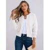 imageCaracilia Cardigan Sweaters for Women Cropped Open Front Tweed Knit Button Down Dressy Casual Jacket 2025 Spring OutwearWhite