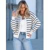 imageCaracilia Cardigan Sweaters for Women Cropped Open Front Tweed Knit Button Down Dressy Casual Jacket 2025 Spring OutwearWhite Black