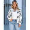 imageCaracilia Cardigan Sweaters for Women Cropped Open Front Tweed Knit Button Down Dressy Casual Jacket 2025 Spring OutwearWhite Black
