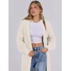imageCaracilia Women Cardigan Sweaters Long Sleeve Open Front Knit Long Coat Duster Cozy 2025 Fall Winter Outfits with PocketsBeige