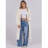 imageCaracilia Women Cardigan Sweaters Long Sleeve Open Front Knit Long Coat Duster Cozy 2025 Fall Winter Outfits with PocketsBeige