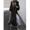 imageCaracilia Women Cardigan Sweaters Long Sleeve Open Front Knit Long Coat Duster Cozy 2025 Fall Winter Outfits with PocketsBlack