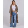imageCaracilia Women Cardigan Sweaters Long Sleeve Open Front Knit Long Coat Duster Cozy 2025 Fall Winter Outfits with PocketsBrown