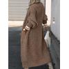 imageCaracilia Women Cardigan Sweaters Long Sleeve Open Front Knit Long Coat Duster Cozy 2025 Fall Winter Outfits with PocketsBrown