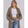 imageCaracilia Women Cardigan Sweaters Long Sleeve Open Front Knit Long Coat Duster Cozy 2025 Fall Winter Outfits with PocketsBrown