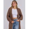 imageCaracilia Women Cardigan Sweaters Long Sleeve Open Front Knit Long Coat Duster Cozy 2025 Fall Winter Outfits with PocketsCoffee
