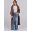 imageCaracilia Women Cardigan Sweaters Long Sleeve Open Front Knit Long Coat Duster Cozy 2025 Fall Winter Outfits with PocketsCoffee