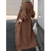 imageCaracilia Women Cardigan Sweaters Long Sleeve Open Front Knit Long Coat Duster Cozy 2025 Fall Winter Outfits with PocketsCoffee