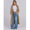 imageCaracilia Women Cardigan Sweaters Long Sleeve Open Front Knit Long Coat Duster Cozy 2025 Fall Winter Outfits with PocketsKhaki