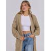 imageCaracilia Women Cardigan Sweaters Long Sleeve Open Front Knit Long Coat Duster Cozy 2025 Fall Winter Outfits with PocketsKhaki