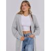 imageCaracilia Women Cardigan Sweaters Long Sleeve Open Front Knit Long Coat Duster Cozy 2025 Fall Winter Outfits with PocketsLight Gray