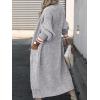 imageCaracilia Women Cardigan Sweaters Long Sleeve Open Front Knit Long Coat Duster Cozy 2025 Fall Winter Outfits with PocketsLight Gray