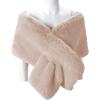 imageCaracilia Women Luxury Faux Fur Coat Jackets Wrap Cape Shawl for Wedding PartyApricot