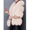 imageCaracilia Women Luxury Faux Fur Coat Jackets Wrap Cape Shawl for Wedding PartyBeige
