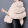 imageCaracilia Women Luxury Faux Fur Coat Jackets Wrap Cape Shawl for Wedding PartyBeige