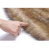imageCaracilia Women Luxury Faux Fur Coat Jackets Wrap Cape Shawl for Wedding PartyBlack Brown