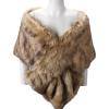 imageCaracilia Women Luxury Faux Fur Coat Jackets Wrap Cape Shawl for Wedding PartyBlack Brown