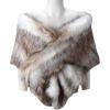 imageCaracilia Women Luxury Faux Fur Coat Jackets Wrap Cape Shawl for Wedding PartyFox White Brown