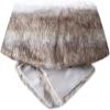 imageCaracilia Women Luxury Faux Fur Coat Jackets Wrap Cape Shawl for Wedding PartyFox White Brown