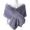 imageCaracilia Women Luxury Faux Fur Coat Jackets Wrap Cape Shawl for Wedding PartyGrey