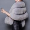 imageCaracilia Women Luxury Faux Fur Coat Jackets Wrap Cape Shawl for Wedding PartyLight Gray