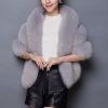 imageCaracilia Women Luxury Faux Fur Coat Jackets Wrap Cape Shawl for Wedding PartyLight Gray