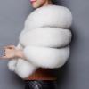 imageCaracilia Women Luxury Faux Fur Coat Jackets Wrap Cape Shawl for Wedding PartyLvory