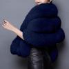 imageCaracilia Women Luxury Faux Fur Coat Jackets Wrap Cape Shawl for Wedding PartyNavy
